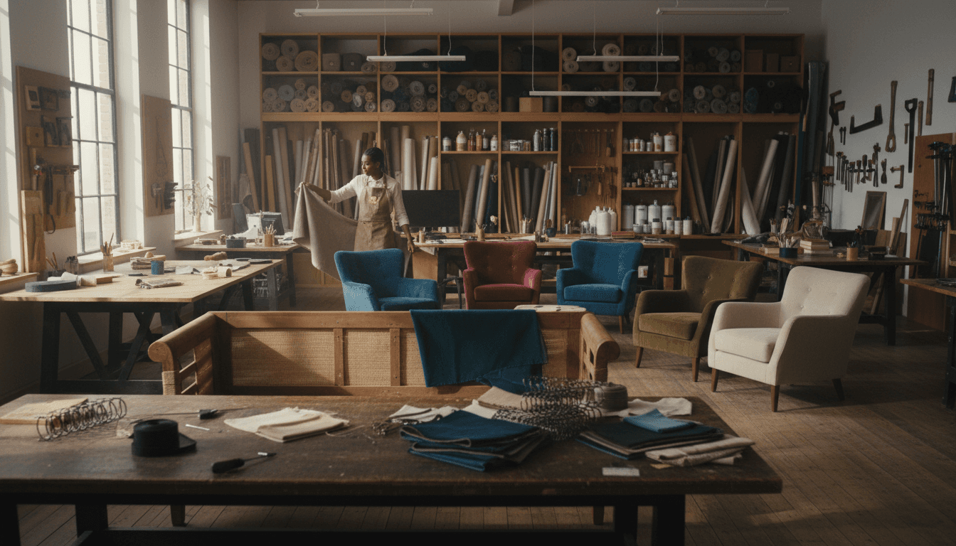 Furniture and marine upholstery services showcasing diverse project work
